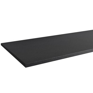 Fackelmann schwarze Waschtisch Platte 1206 x 12 x 492 mm Schieferstruktur Optik