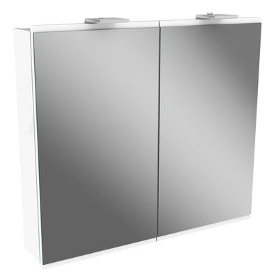 Fackelmann 84793 LED Spiegelschrank Türrahmen weiß 80 cm