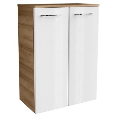 Fackelmann 84265 Doppel Midischrank hängend 60 cm weiß Hochglanz