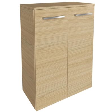 Fackelmann zweitüriger breiter Bad Midischrank 60cm Doppel-Badschrank hellbraun