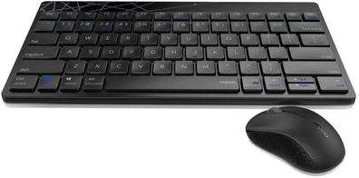 Rapoo 8000M kabelloses Multi-Mode Deskset Tastatur & Maus schwarz DE-Layout