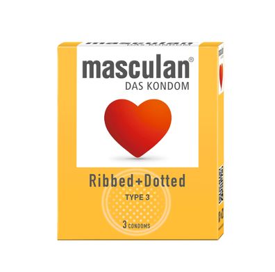 Masculan Ribbed & Dotted 3 St