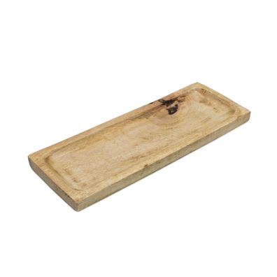 Mango Holz Tablett natur - 35 x 13 cm - Advents Deko Obst Kerzen Teller Schale