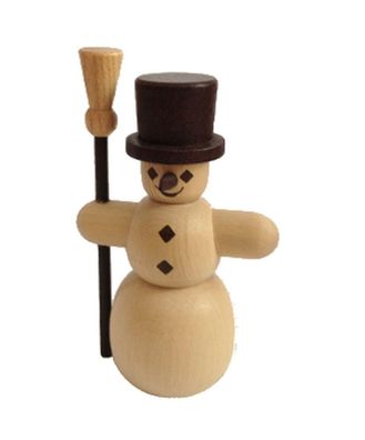 Miniaturfigur Schneemann natur Höhe=7cm NEU Seiffen Erzgebirge Dekoration Holzfi