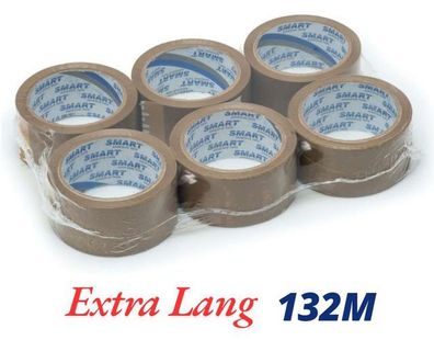 Packband Klebe Band Paket Karton Schachtel Versand Braun Lang 48mm 132m 6 Rollen