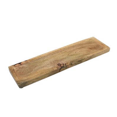 Mango Deko Tablett natur - 46 x 13 cm - Advents Holz Obst Kerzen Teller Schale