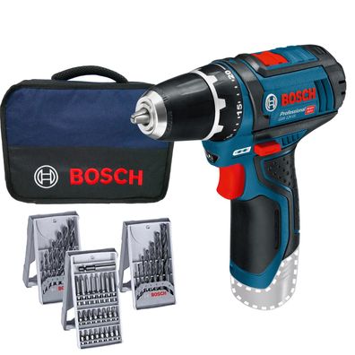 Bosch Akku-Bohrschrauber GSR 12V-15 Solo inkl. Zubehör im Softbag