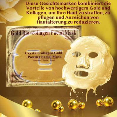 Gesichtsmaske Gold Collagen Maske Anti-Aging Feuchtigkeitsmaske Augenringe