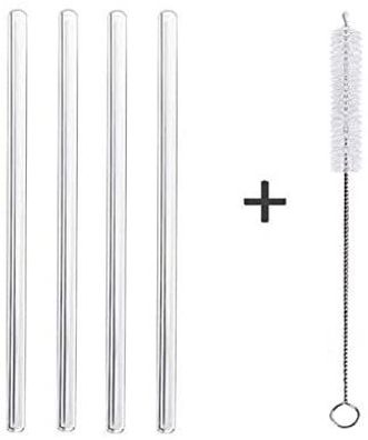Nachtmann Vorteilsset 2 x 4 Glas/Stck Glastrinkhalm kurz mit Bürste 102948 und