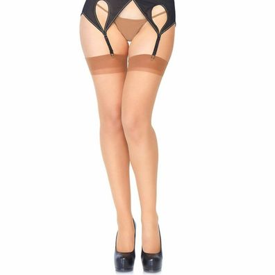 LEG AVENUE SHEER Stockings BROWN ONE SIZE