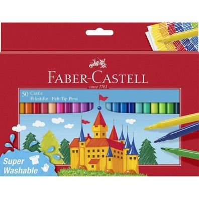 Faber-Castell 554204 - Filzstifte Set Castle, 50er Kartonetui