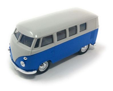 Bus T1 1963 blau / beige Modellauto mit Rückziehmotor 12 cm