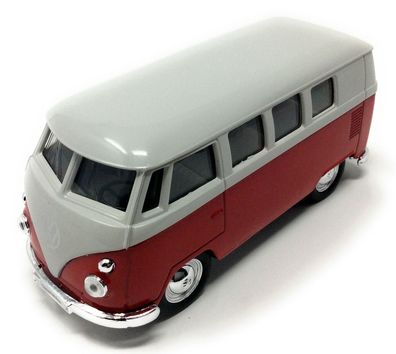 Bus T1 1963 rot / beige Modellauto mit Rückziehmotor 12 cm