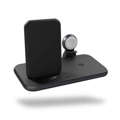 Zens Aluminium 4in1 Wireless Charger + USB-C PD Netzteil - Schwarz