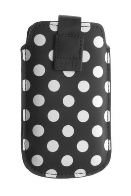 4-OK UP! Handytasche White Dots auf Schwarz S3