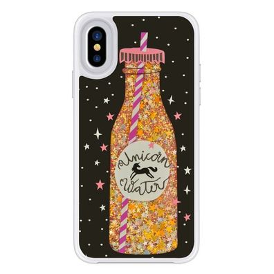 4-OK LIQUID Cover für Apple iPhone X/Xs - Unicorn Water Bottle