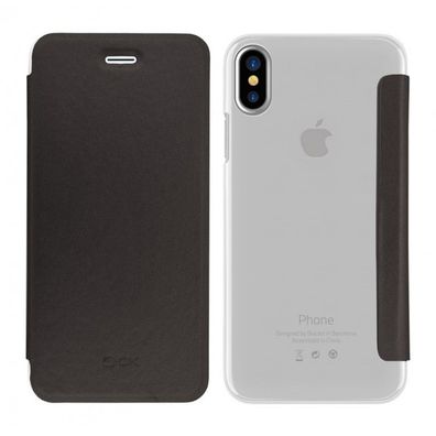 4-OK Book Crystal Case für Apple iPhone X/Xs - Schwarz