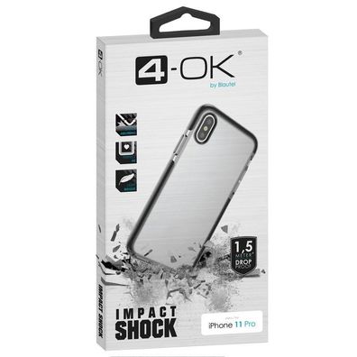 4-OK Impact Shock Hülle für Apple iPhone 11 Pro - Transparent (schwarze Ecken)