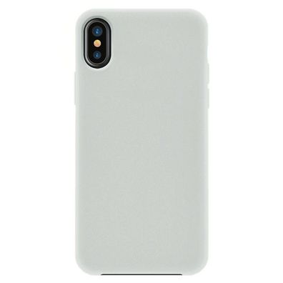 4-OK Silk Cover für Apple iPhone Xs Max mit Samt-Innenfutter - Stone (Grau)