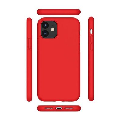 Cyoo Premium Liquid Silikon Schutz Hülle für Apple iPhone 12 (6,1")/ 12 Pro - Rot