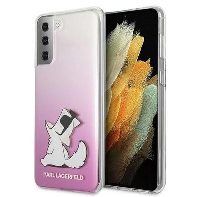 Karl Lagerfeld Choupette Gradient Hülle für Samsung G996F Galaxy S21+ - Pink