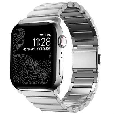 Nomad Strap Stainless Steel V2 Armband für Apple Watch 42/44/45/49 mm - Silber