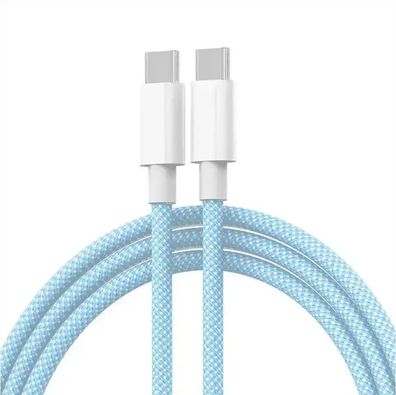 Cyoo Cotton USB-C Ladekabel 1m in Hellblau