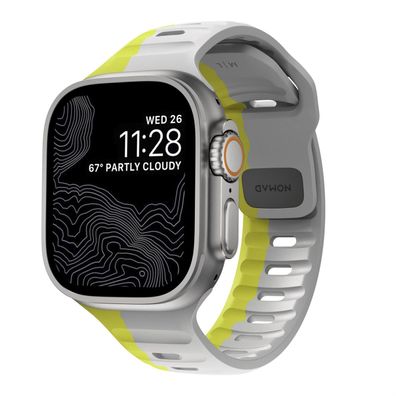 Nomad Sport Armband für Apple Watch 42/44/45/49mm - bicolor Lunar Gray/High Volta