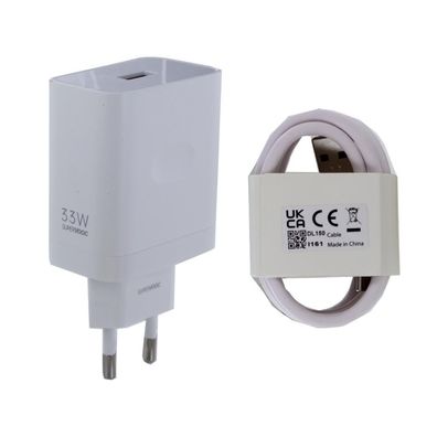 Oppo VCB3H Supervooc USB-A Ladegerät 33W + USB-C/USB-A Kabel