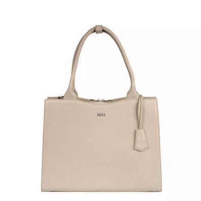 Socha Diamond Vanilla 14 Zoll Echtleder Laptoptasche - Beige