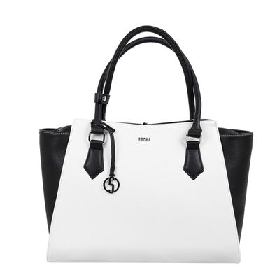 Socha Caddy Black & White 15.6 elegante Laptoptasche - Weiss/ Schwarz