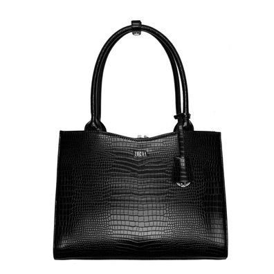 Socha Midi Croco Black 14 Zoll elegante Laptoptasche - Schwarz