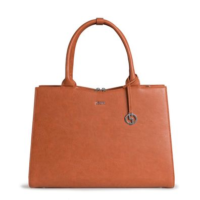 Socha Straight Line Cognac 15.6 Zoll elegante Laptoptasche - Braun