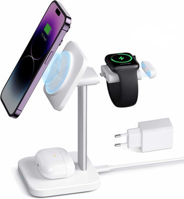 ESR HaloLock 3 in 1 Wireless Charging Set / /atch mit Netzteil - Weiss