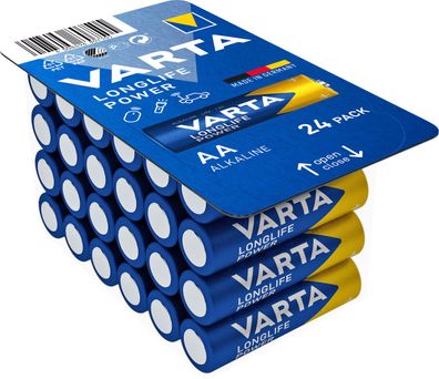 24x Varta Longlife Power 4906 Mignon AA Batterie 1,5V 2960mAh LR6