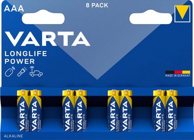 8x Varta Longlife Power 4903 Micro AAA Batterie 1,5V 1260mAh LR03