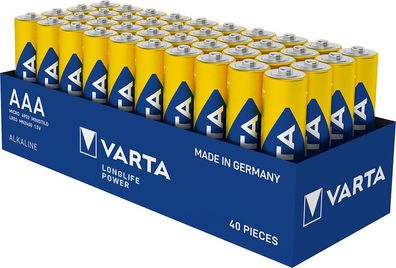 40x Varta Longlife Power 4903 Micro AAA Batterie 1,5V 1260mAh LR03