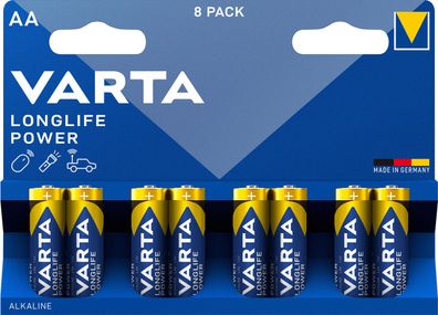 8x Varta Longlife Power 4906 Mignon AA Batterie 1,5V 2960mAh LR6