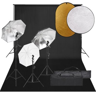 vidaXL Fotostudio-Set mit Beleuchtung, Hintergrund und Reflektor