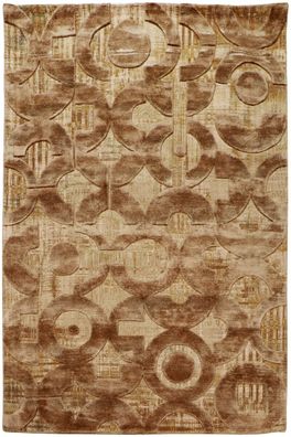 Teppich Brinker Carpets Handtuft 160x230 cm Bambusviscose Handgetuftet Cognac