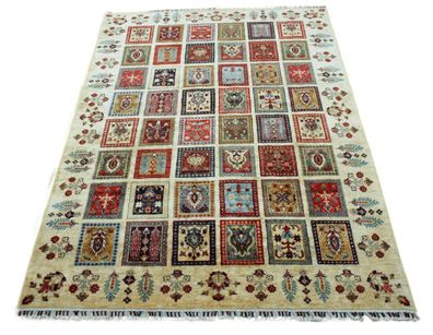 Teppich Orient Felder Ziegler 170x240 cm 100% Wolle Handgeknüpft Carpet beige