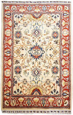 Teppich Orient Ziegler Sultani 120x180 cm 100% Wolle Handgeknüpft Rug beige