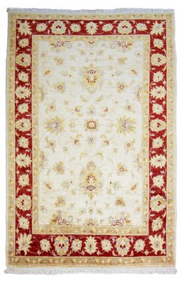 Teppich Orient Ziegler Chobi 120x180 cm 100% Wolle Handgeknüpft Carpet beige