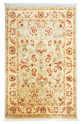 Teppich Orient Ziegler Sultani 120x180 cm 100% Wolle Handgeknüpft Rug rot beige