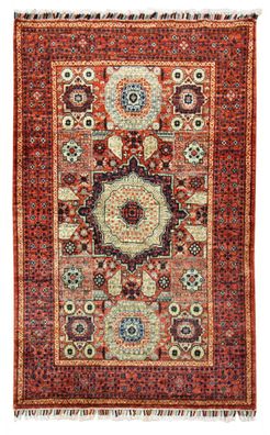 Teppich Orient Afghan Ziegler Mamluk 100x150 cm 100% Wolle Handgeknüpft Carpet