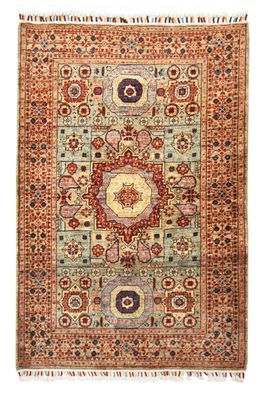 Teppich Orient Afghan Ziegler Mamluk 100x150 cm 100% Wolle Handgeknüpft Carpet