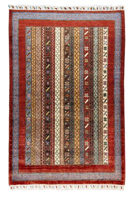 Teppich Orient Ziegler Ariana Shaal 100x150 cm 100% Wolle Handgeknüpft gestreift