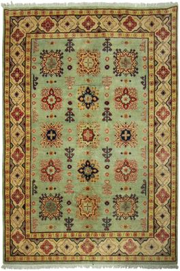 Teppich Orient Kazak 170x230 cm 100% Wolle Handgeknüpft Rug Carpet gelb grüntöne