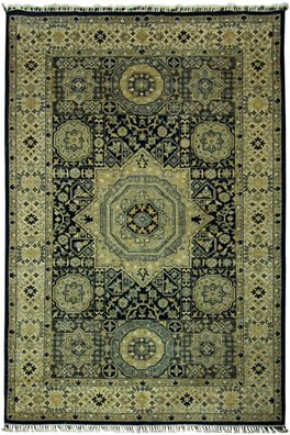 Teppich Orient Afghan Ziegler Mamluk 184x275 cm 100% Wolle Rug Handgeknüpft blau