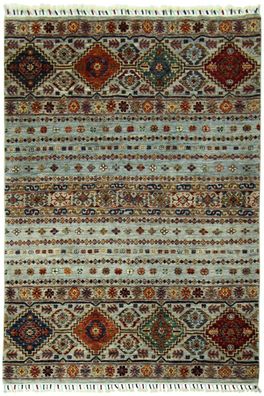 Teppich Orient Ziegler Ariana Khorjin 120x180 cm 100% Wolle Handgeknüpft grau